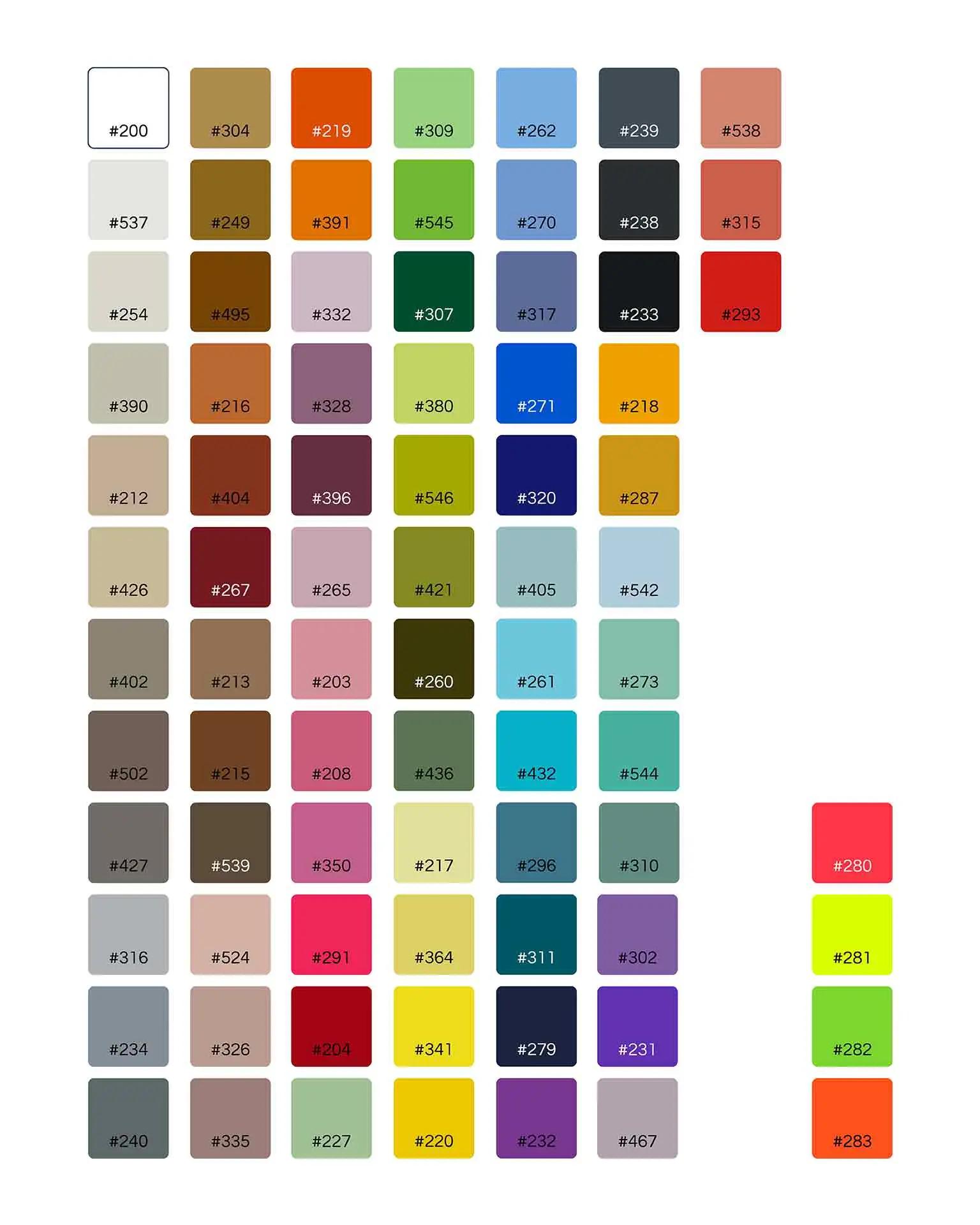 Catálogo de colores de lazo para la invitación Noa