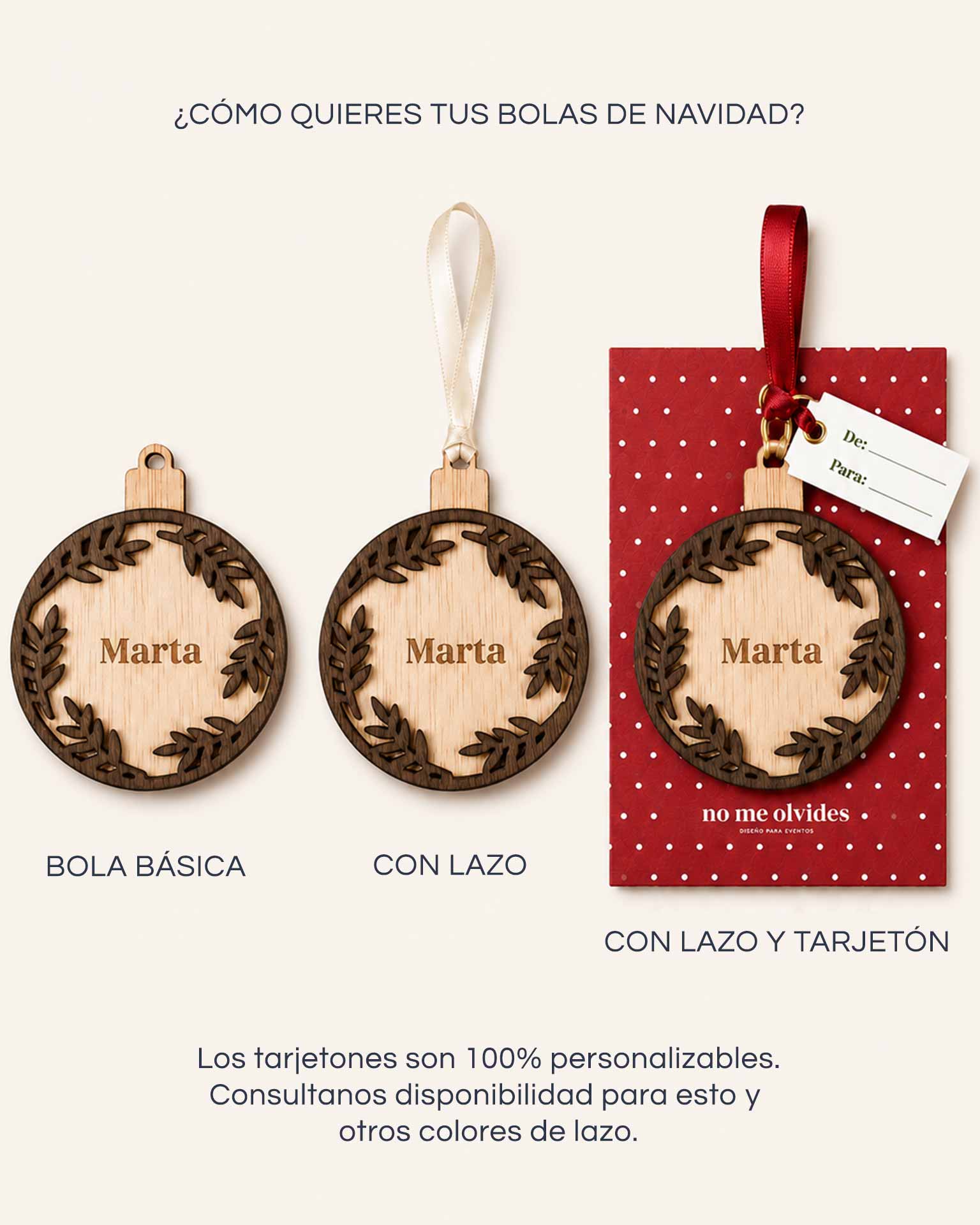 Variaciones de bolas de navidad de madera