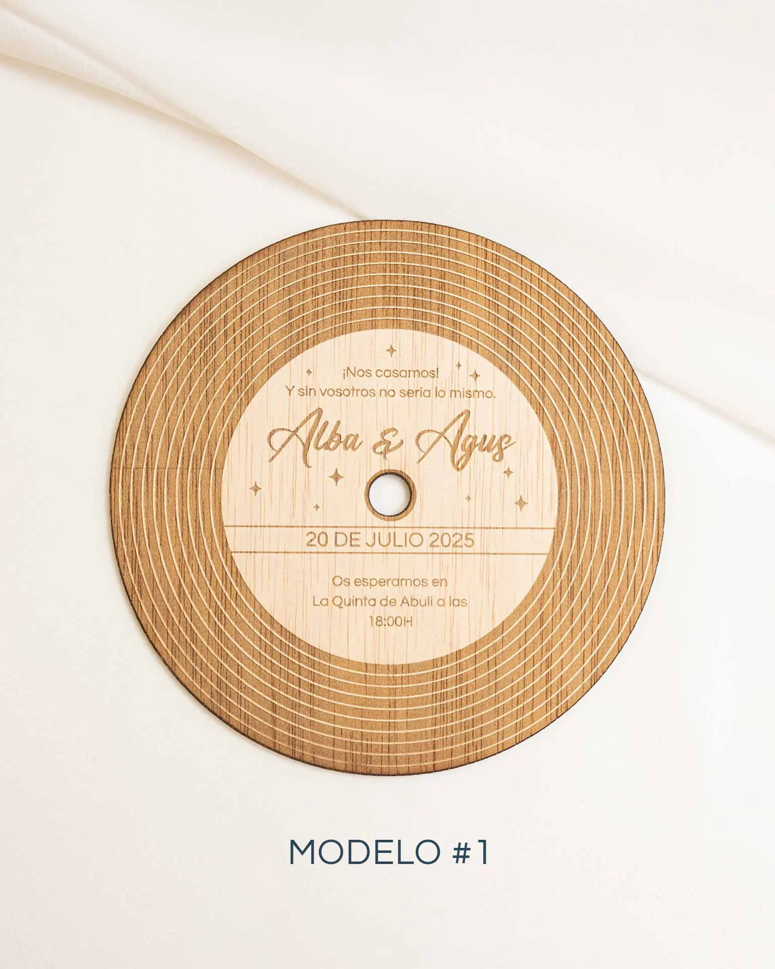 Invitación de Boda Vinilo - Modelo 1 con Estilo Retro y Vintage