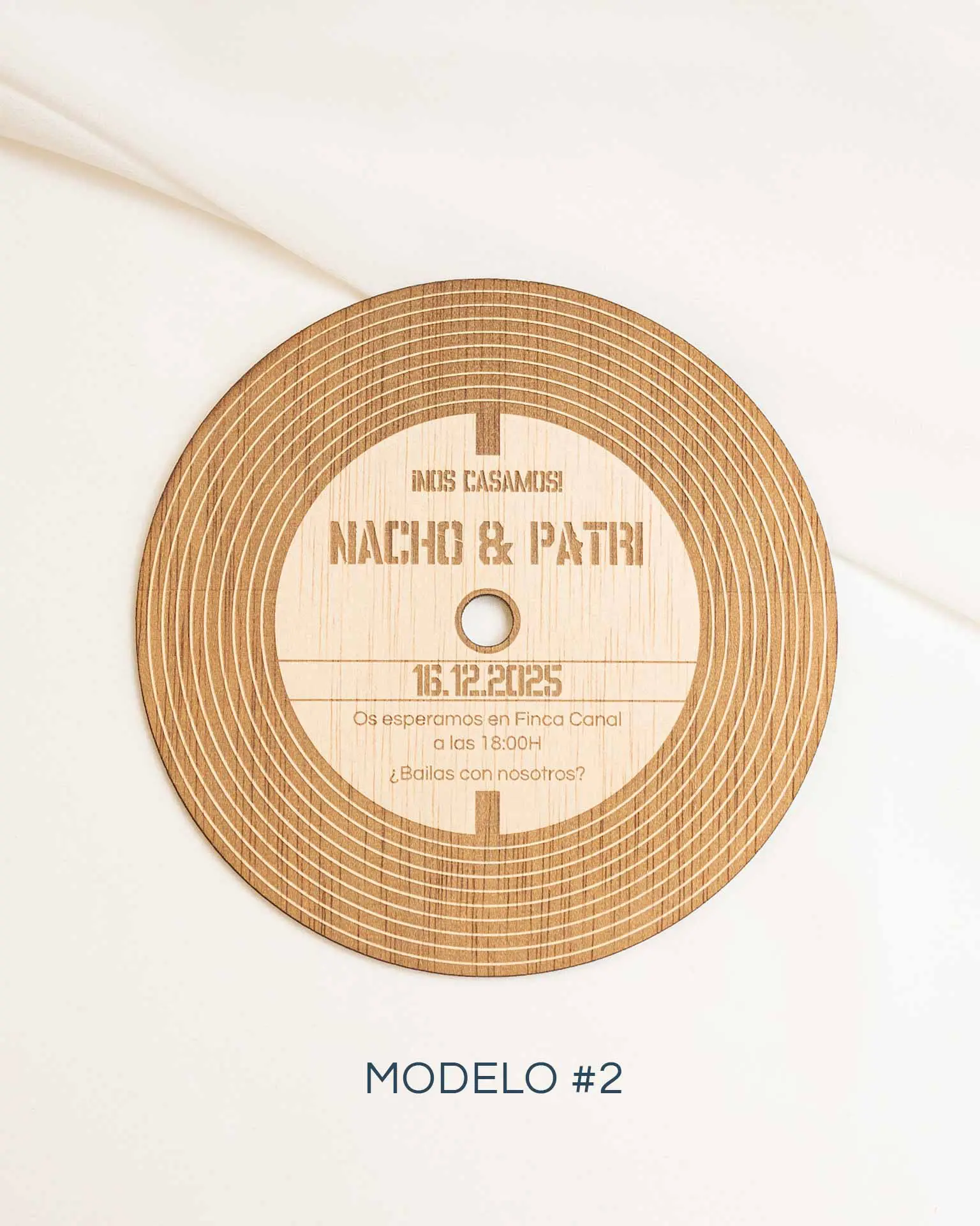 Invitación de Boda Vinilo - Modelo 2 con Estilo Retro y Vintage