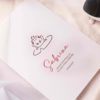 Tarjeta personalizada de felicitaciu00f3n para novia con diseu00f1o 'Felices para siempre'