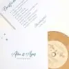 Funda personalizada para invitaciu00f3n Vinilo #1, modelo B en blanco con estilo elegante