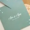 Imagen principal de la funda personalizada para invitaciu00f3n Vinilo #1, modelo A en verde