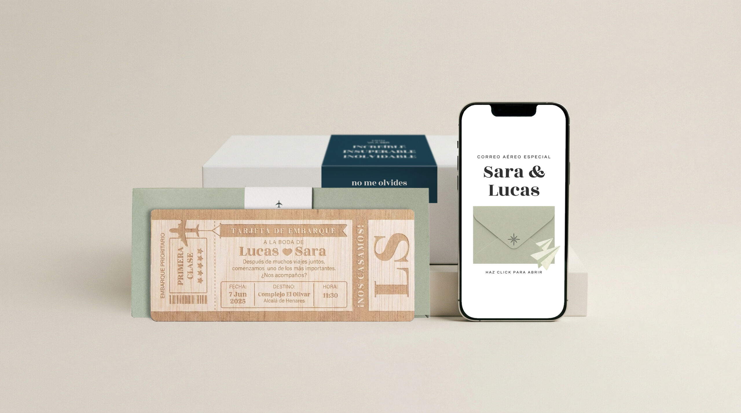 Banner de invitacion de boda digital y física en un mismo pack