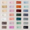 Muestrario de colores de seda disponibles para marcasitios, invitaciones y otros detalles personalizados para bodas