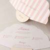 Abanico personalizado para boda nude con minuta