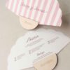 Abanico personalizado para boda rosa con minuta