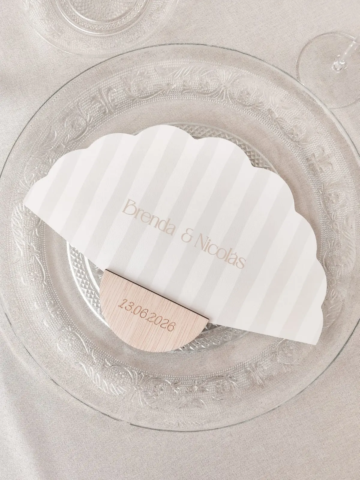 Abanico de boda personalizado