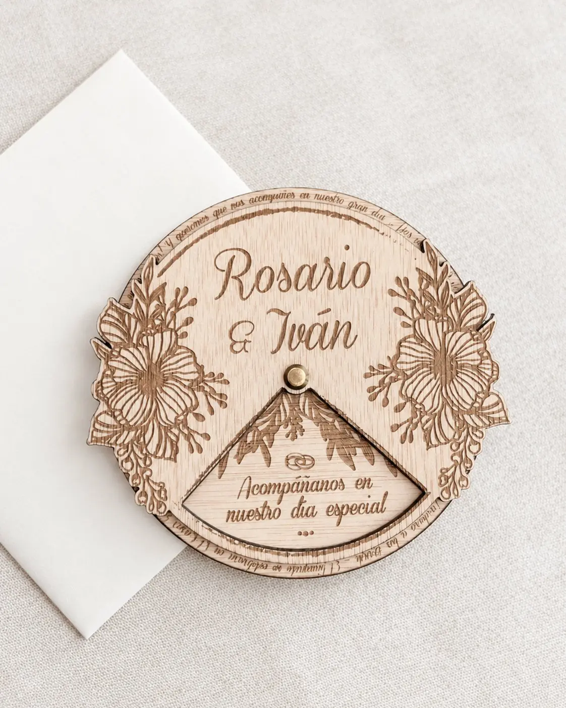 Invitaciu00f3n de boda Jardu00edn de madera, foto 2