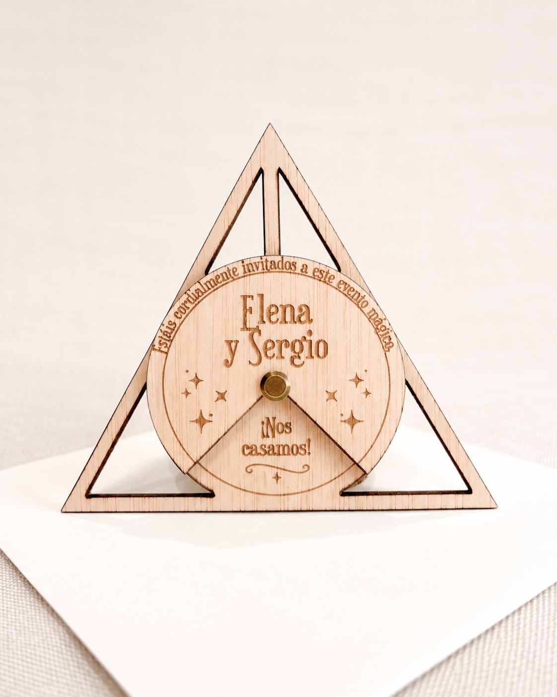 Invitación de boda Reliquias de madera grabada